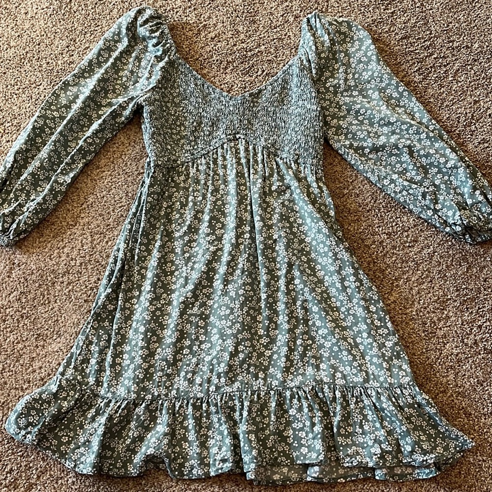 Hollister Green Floral Sundress